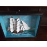 A ship diorama in glazed display case - 'Betty Ann'