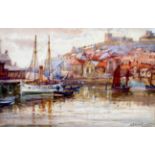 John Wynne Williams, 'Whitby Harbour', signed, watercolour, 6" x 9", est £150 - £200