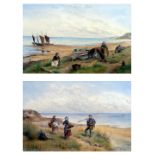 Kate E Booth, 'Drying Nets & The Path by the Cliff', each signed & with titles, watercolour, each