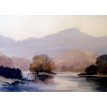 E Grieg Hall, 'Rydal Water', signed, watercolour, dated verso November 1990, 10" x 14", est £20 - £