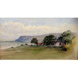 Mary Weatherill, 'Ravenscar', watercolour, inscribed verso, 5" x 10", est £300 - £500