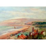 Frank Rousse, 'Runswick Bay', signed, watercolour, 10" x 14", est £150 - £250