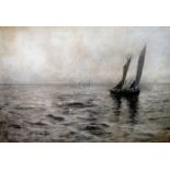 Lester Sutcliffe, 'The Fishing Vessel', signed, Charcoal, 20" x 29", est £200 - £300