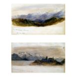 Mary Weatherill, 'Mountain Scenes', each inscribed by Richard Weatherill with titles, dated 1879,