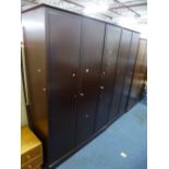 A LARGE STAG FIVE DOOR WARDROBE, in two sections (two keys)