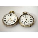 TWO SILVER POCKET WATCHES, one from Worcestershire makers Skarratt and Co, hallmarks for Birmingham