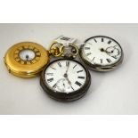 THREE POCKET WATCHES, one with a pair case