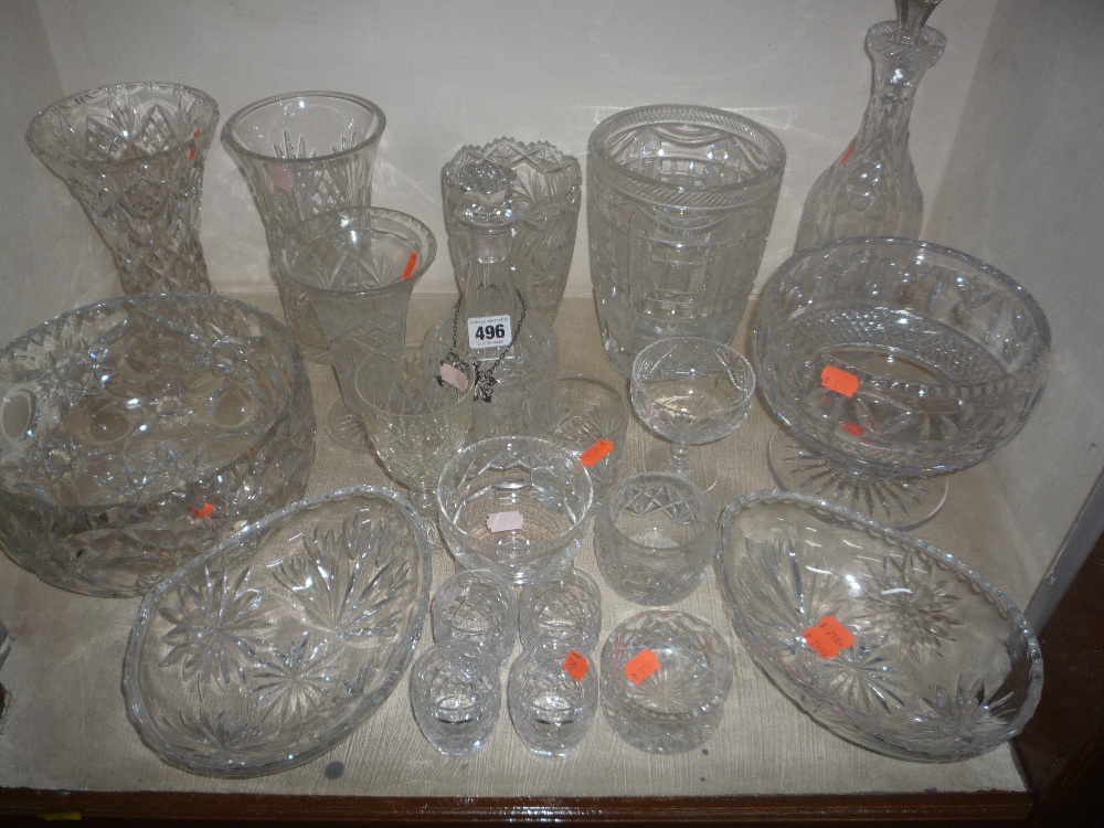 VARIOUS PIECES OF CUT GLASSWARE, to include Harbridge footed bowl, Webb Corbett vase etc