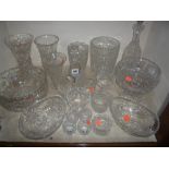 VARIOUS PIECES OF CUT GLASSWARE, to include Harbridge footed bowl, Webb Corbett vase etc