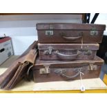 THREE SUITCASES, and a leather briefcase (sd) (4)