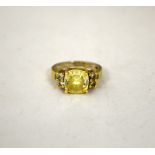 A CUBIC ZIRCONIA DRESS RING, ring size Q