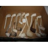 A COLLECTION OF CLAY PIPES, to include Pollocks, Manchester, Rochester, etc, of various figural,