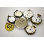 A SMALL COLLECTION OF POCKET WATCHES, to include a military pocket watch (7)