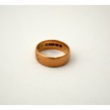 A 9CT ROSE GOLD BAND RING, with hallmarks for Birmingham, total weight 3.9gms, ring size L 1/2