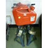 A BRAND NEW CLARKE 10 LITRE JERRY CAN, and two pairs of axle stands