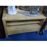 A MODERN 'ERCOL' TV STAND, with lower drawer