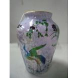 A WILTON WARE LUSTRE VASE, foliage and bird design, black backstamp, height approximately 12cm