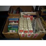 A LARGE BOX CONTAINING BOOKS, both soft and hard cover relating to military covering WWI and WWII,