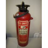 A NU-SWIFT UNIVERSAL (ROYAL NAVY) MODEL WATER TYPE (GAS PRESSURE) FIRE EXTINGUISHER, circa 1960's,