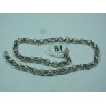 A SILVER CHAIN, approximately length 49cm, approximately weight 79g