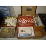 A QUANTITY OF LOOSE WORLD STAMPS, envelopes, postcards, photographs etc (two boxes)