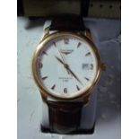 A GENTS 18CT GOLD LONGINES L990 WRISTWATCH, Model/Ref No. 2.6328732, case number 30258891, boxed