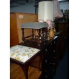 TWO STOOLS, and a quantity of table lamps, etc  (10)