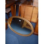 A GILT FRAMED WALL MIRROR,  and a wall hanging plate rack (2)