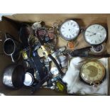A MIXED LOT, to include a 1846 silver Chester marked pocket watch, other various watches, silver