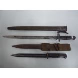 GREAT WAR REMINGTON BAYONET, dated 1913 with matched scabbard and another stamped Elite Diamant/2377