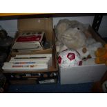 TWO BOXES OF SUNDRIES, to include microscope, Super Nintendo and games, soft toys etc