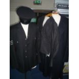A POLICEMAN'S JACKET, an overcoat, another jacket and a cap