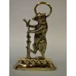 A 19TH CENTURY ORMOLU DOOR PORTER, dancing bear in chains, approximately 24cm x 35cm high