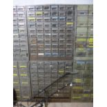 AN INDUSTRIAL UNIT MADE UP OF SIXTY DRAWERS, and similar unit with fifty four drawers (2)