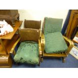 A MAHOGANY ROCKING CHAIR, and two other armchairs (3)