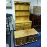 A PINE DRESSER, with two drawers and a pair of beside drawers (3)