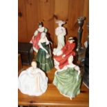 FIVE ROYAL DOULTON FIGURES, 'Gillan' HN3042, 'Joanne' HN2373, 'Michele' HN2234, 'Louise' HN3207