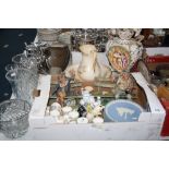 VARIOUS CERAMICS AND GLASS, to include Wedgwood 'Gold Florentine' coffee cans/saucers, Wedgwood