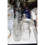 TEN PIECES OF GLASSWARE, to include boxed Thomas Webb cut glass decanter etc