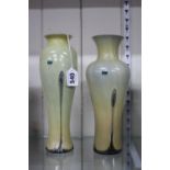 TWO CAITHNESS EBONY VASES, heights approximately 25.5cm and 25cm (2)