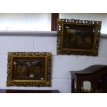 A PAIR OF GILT FRAMED CRYSTOLEUMS, one signed W Menzler and another gilt framed crystoleum (3)