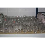 A QUANTITY OF CUT/ETCHED GLASSES