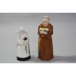 TWO ROYAL WORCESTER CANDLE SNUFFERS, Nun and Monk, black backstamps (2)