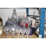 VARIOUS CUT GLASS ITEMS, to include boxed Stuart Crystal decanter, boxed Tutbury glasses etc