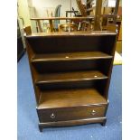 A STAG WATERFALL BOOKCASE, with single drawer