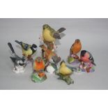 FIVE ROYAL WORCESTER BIRDS, 'bullfinch', 'Chaffinch', 'Hedge Sparrow', 'Great Tit' and 'robin',
