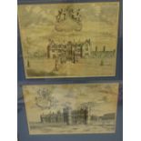 MICHAEL BURGHERS, c.1682, South West Prospect of Keel Hall, approximately 28.5cm x 36cm and front of