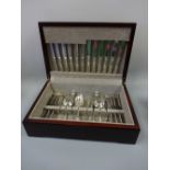 A MATCHED SILVER KINGS PATTERN CANTEEN OF CUTLERY FOR TWELVE, plus six coffee spoons, three silver