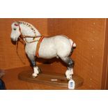 A BESWICK HORSE, 'Percheron' No.2464, mounted on plinth