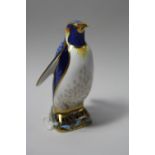 A BOXED ROYAL CROWN DERBY PAPERWEIGHT, 'Emperor Penguin'